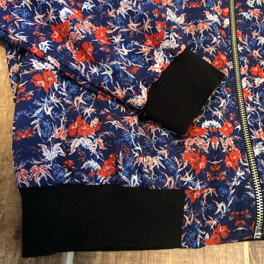 SANCTUARY Women’s BOMBER JACKET Medium Zip Floral - Picture 3 of 6